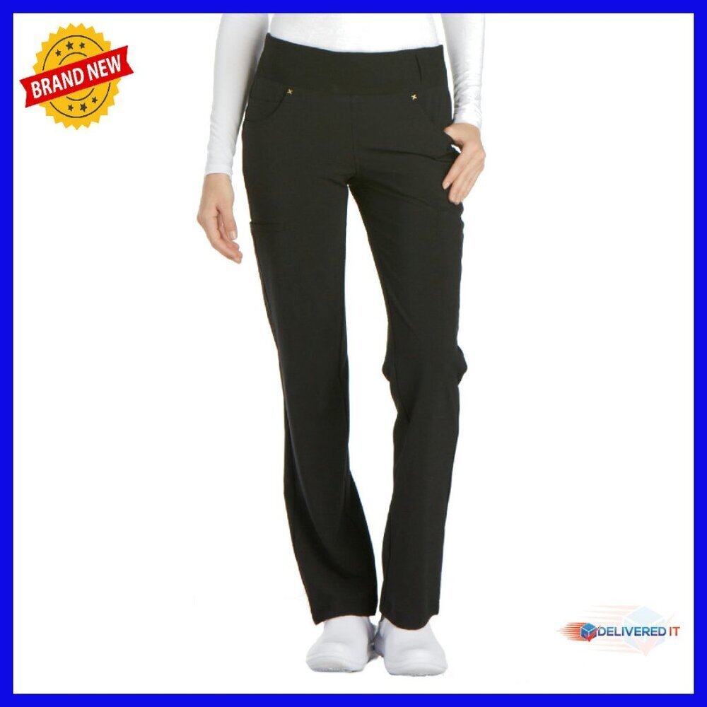 Women's Straight Leg Scrub Pants with 6 Pockets & Stretch Fabric